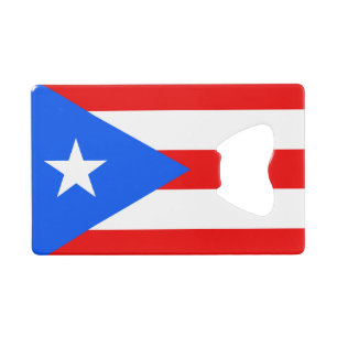 Drapeau de Porto Rico Carte de crédit Bottle Open