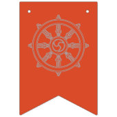 Drapeau de prière tibétain aux symboles bouddhiste (Troisième drapeau)