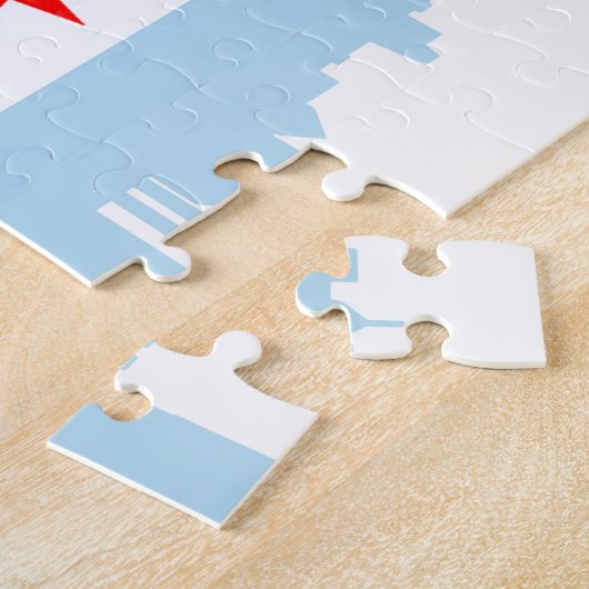 Drapeau de puzzle d'horizon de Chicago (Côté)