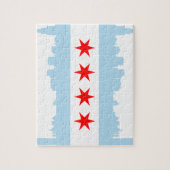Drapeau de puzzle d'horizon de Chicago (Vertical)