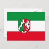 Drapeau de Rhénanie-du-Nord Westphalie Carte posta (Devant / Derrière)