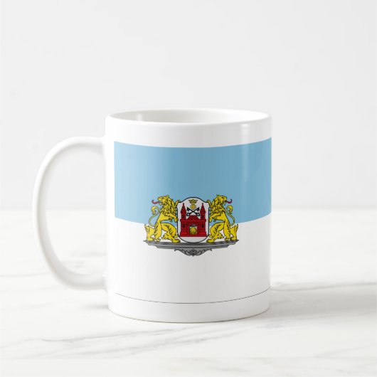 Drapeau de Riga, Lettonie Mug de café (Gauche)