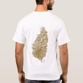 Drapeau de Sainte-Lucie et T-shirt de carte (Dos)