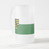 Drapeau de Saxe en verre dépoli Mug de bière (Devant gauche)