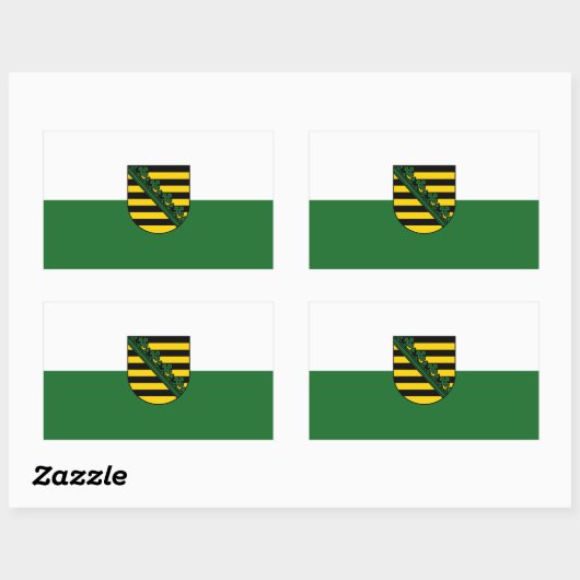 Drapeau de Saxony Rectangular Sticker (Feuille)