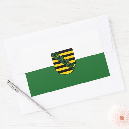 Drapeau de Saxony Rectangular Sticker (Enveloppe)