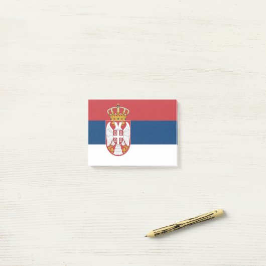 Drapeau de Serbie Post-it® Notes (Sur un bureau)