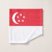 Drapeau de Singapour (Gant de toilette)