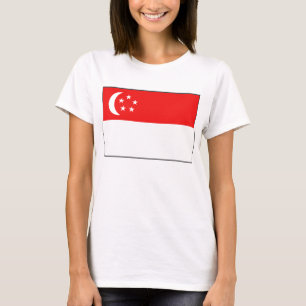 Drapeau de Singapour x Carte T-shirt