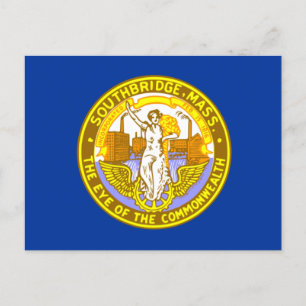 Drapeau de Southbridge, carte postale du Massachus