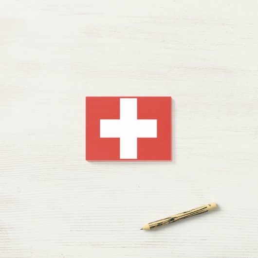 Drapeau de Suisse Post-it® Notes (Sur un bureau)