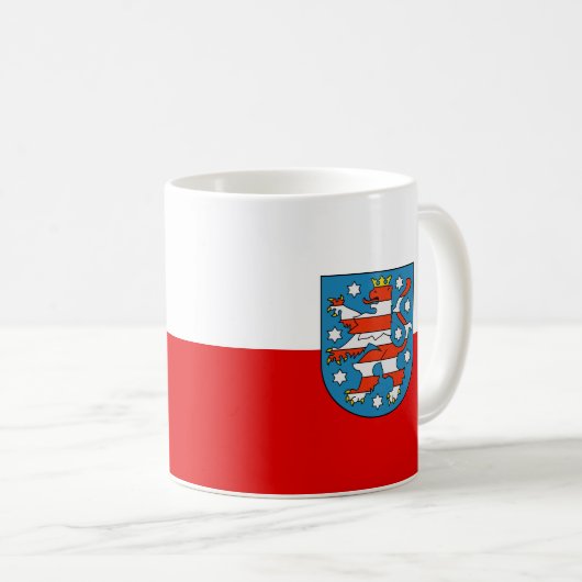 Drapeau de Thuringe à café Mug (Devant droit)
