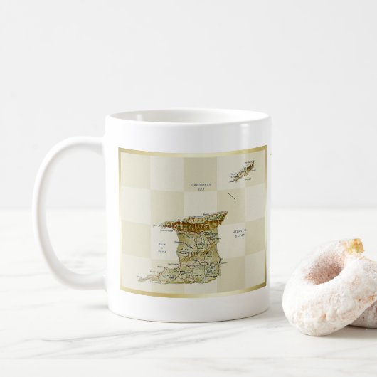 Drapeau de Trinité-et-Tobago + Carte Mug (Avec donut)