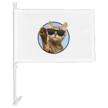 Drapeau de voiture de chat cool