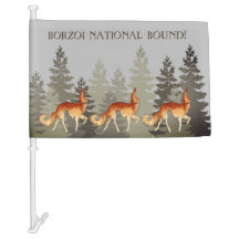 Drapeau de voiture national Borzoi