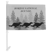Drapeau de voiture national Borzoi