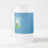 Drapeau de Zagreb, Croatie Gelée Beer Mug (Devant gauche)