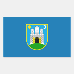 Drapeau de Zagreb, Croatie Sticker rectangulaire