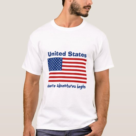 Drapeau des Etats-Unis + Carte + T-shirt des (Devant)