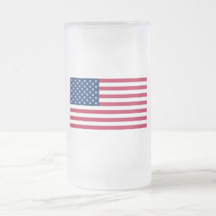 Drapeau des États-Unis de la Mug en verre dépoli