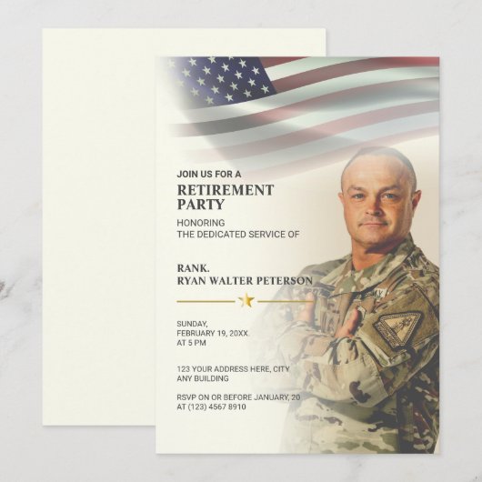Drapeau des États-Unis | Invitation photo personna (Devant / Derrière)