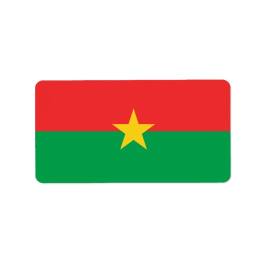 Drapeau des Étiquettes du Burkina Faso (Devant)