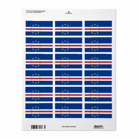 Drapeau des Étiquettes du Cap-Vert (Feuille entière)