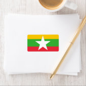 Drapeau des Étiquettes du Myanmar (En situation)