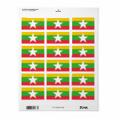Drapeau des Étiquettes du Myanmar (Feuille entière)