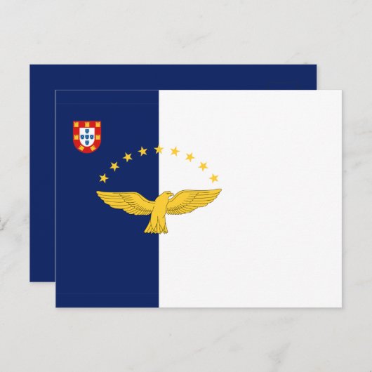 Drapeau des îles Açores Carte postale (Devant / Derrière)