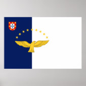 Drapeau des îles Açores Imprimer Valeur Poster Pap (Devant)