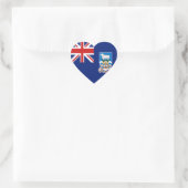 Drapeau des îles Falkland Autocollant de cœur (Sac)