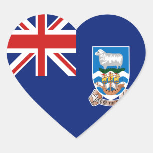 Drapeau des îles Falkland Autocollant de cœur