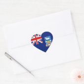 Drapeau des îles Falkland Autocollant de cœur (Enveloppe)