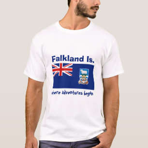 Drapeau des Îles Falkland + Carte + T-shirt des