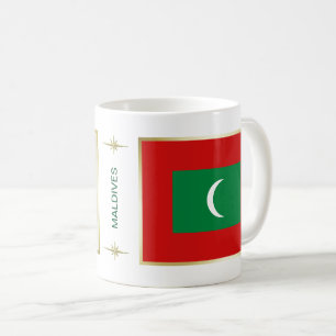 Drapeau des Maldives + Tasse de carte