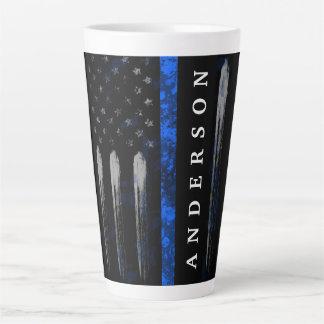 Drapeau désossé mince Ligne bleue Latte Mug