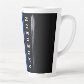 Drapeau désossé mince Ligne bleue Latte Mug (Droite)