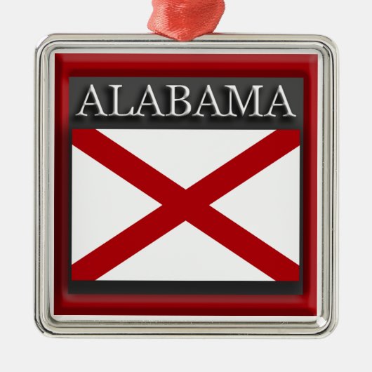 Drapeau d'état de l'Alabama Ornement de Noël (Devant)