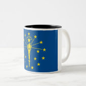 Drapeau d'état de l'Indiana Mug à café à deux tons (Devant droit)