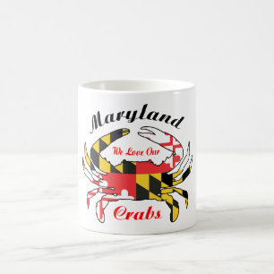 Drapeau d'état de tasse de café d'amants de crab