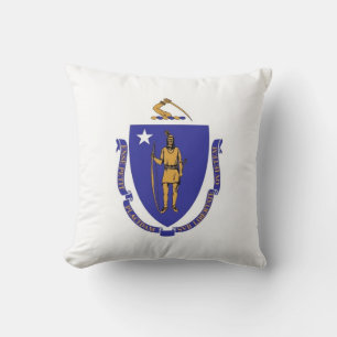 Drapeau d'Etat du Massachusetts Coussin américain 