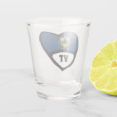 Drapeau D'État Du Vermont En Coeur, VT Verre Tiré (Dos)