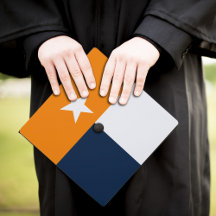 Drapeau d'état Orange et Navy Blue Texas