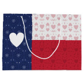 Drapeau d'État Texas à motifs cardiaques Grand sac (Dos)