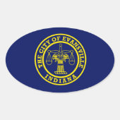 Drapeau d'Evansville, Indiana Oval Sticker (Devant)