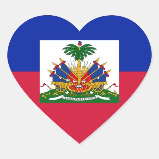 Drapeau d'Haïti - Vlag van Haïti Hart Sticker (Voorkant)