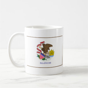 Drapeau d'Illinoisan + Tasse de carte
