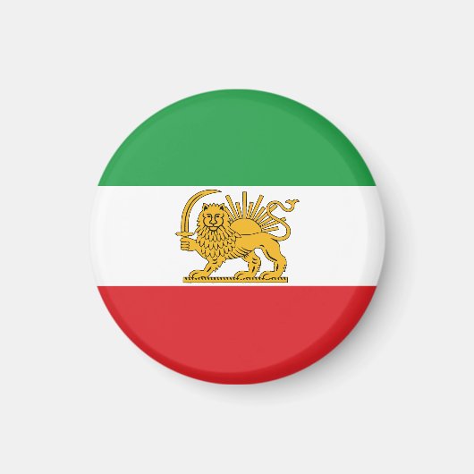 Drapeau d'Iran Lion Et Soleil Shah d'Iran Aimant (Devant)