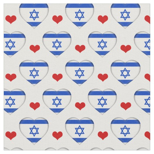 Drapeau d'Israël & mode Coeur rouge Tissu / Juif (Fermer)